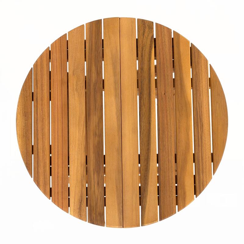 FOLDABLE AND ADJUSTABLE outdoor ACACIA WOOD SIDE TABLE (TEAK FINISH)