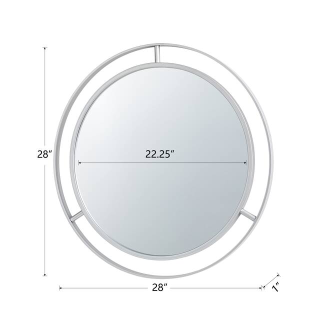 Glitzhome Oversized Iron-framed Round Wall Mirror