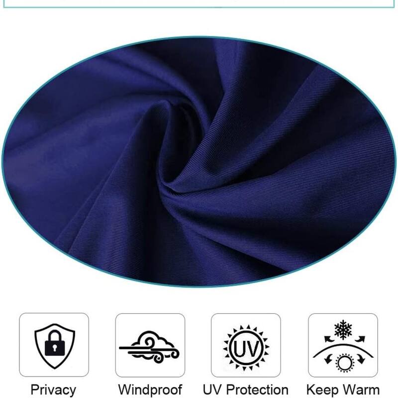 DCP Indoor/Outdoor Navy Blue Curtain,Thermal Insulated Grommets on Top and Bottom