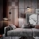 preview thumbnail 1 of 6, Minimalist 2-Lights Swinging Arm Wall Lighting, Adjustable Black Wall Reading Office Lights Matte Black