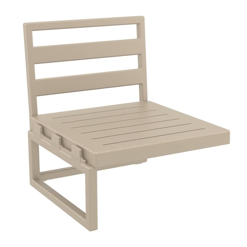 30" Taupe Outdoor Patio Extension Lounge Chair with Natural Sunbrella Cushion