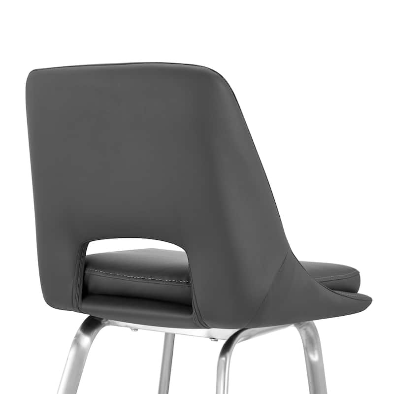 Carise Metal and Faux Leather Bar or Counter Swivel Stool