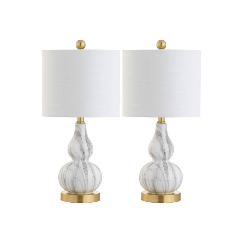 Anya 20.5" Mini Glass LED Table Lamp, Gray by JONATHAN Y