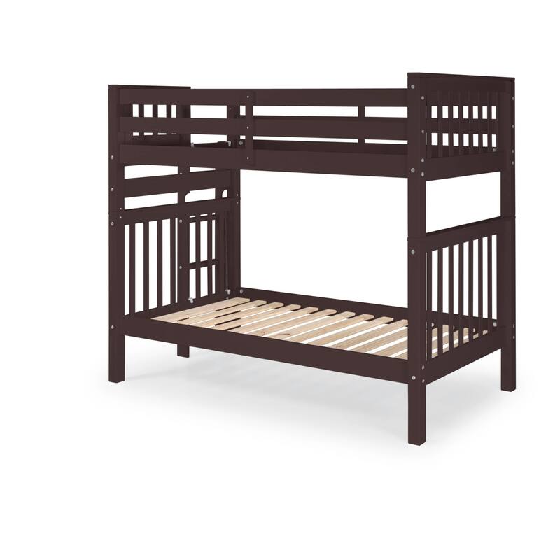 Taylor & Olive Trillium Tall Twin over Twin Bunk Bed with End Ladder