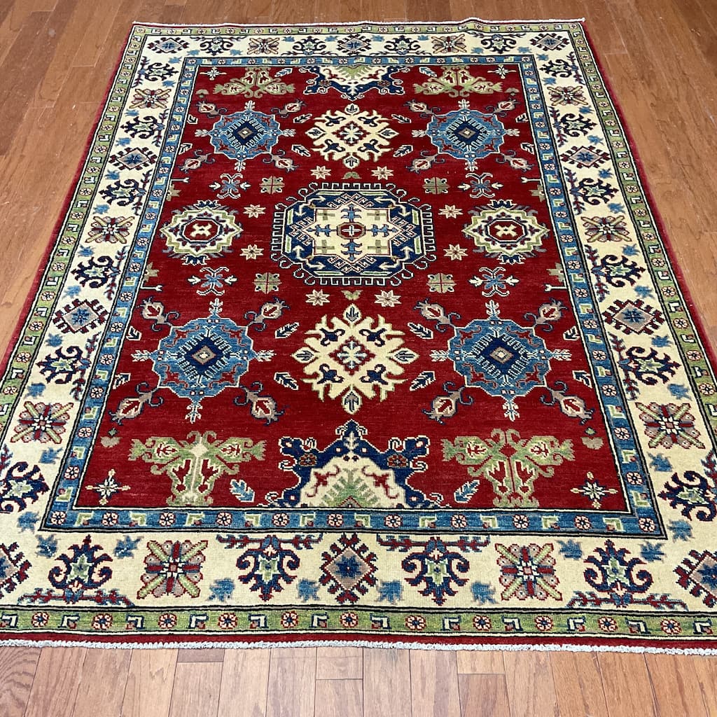 HERAT ORIENTAL Handmade Kazak Wool Rug - 5'1" x 6'11"