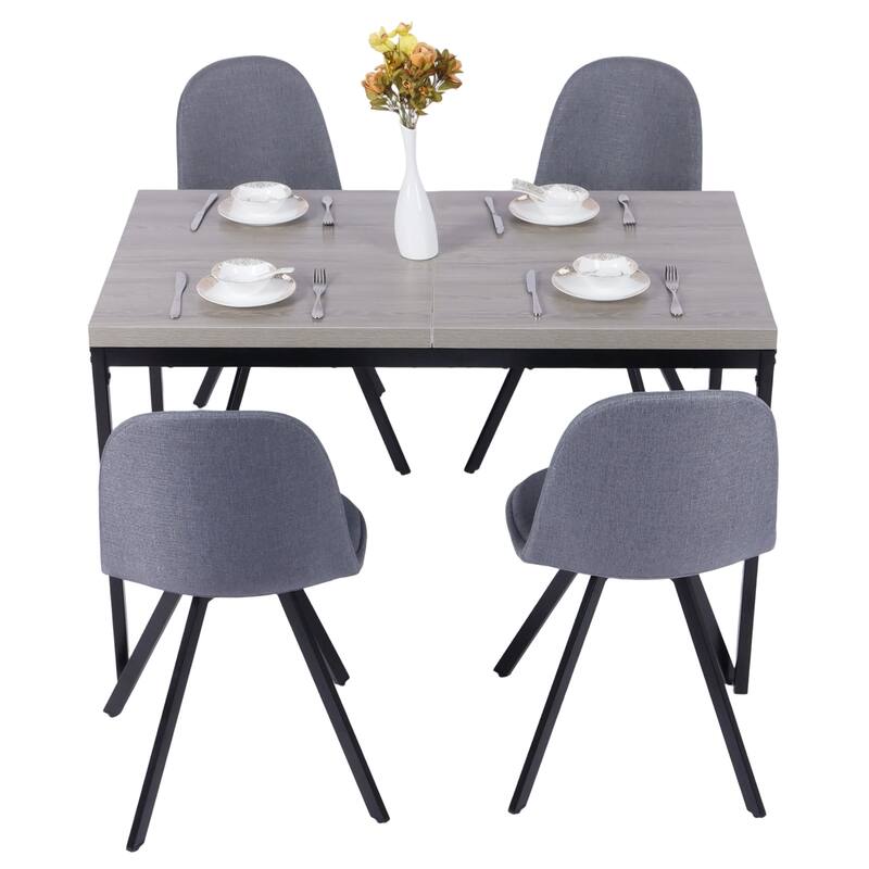 Modern Mid Century Kitchen Table, 47in Farmhouse Rectangular Walnut Dining Table for Dining Room,Apartment, Brown