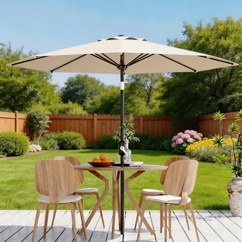 10ft Outdoor Patio Umbrella, with Crank Lift & Push Button Tilt, UV Protection Waterproof