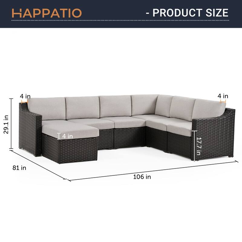 7 Piece Patio Sectional Conversation Set