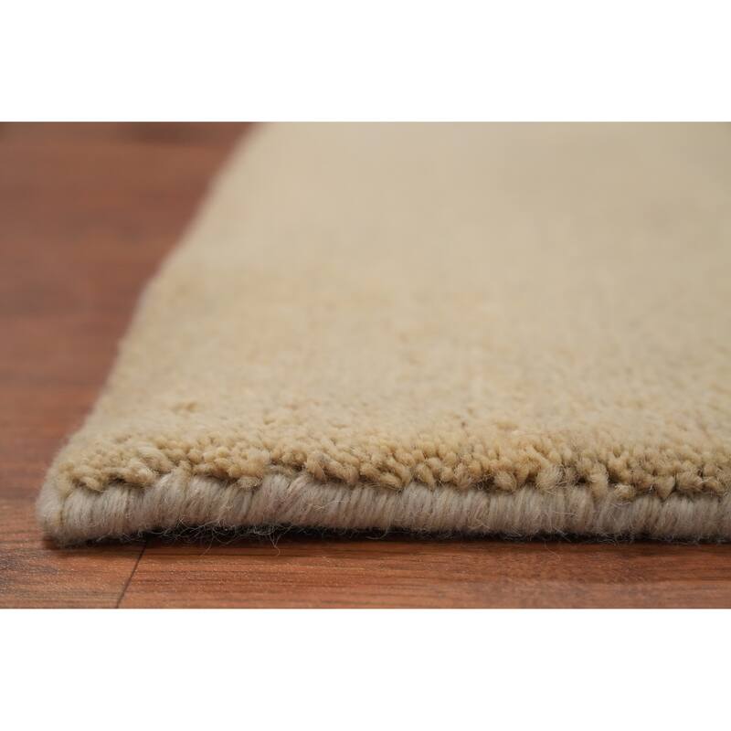 Hand Knotted Oriental 100% Wool Carpet Modern Solid Beige & Ivories Gabbeh Area Rug - 6' 0'' X 3' 10''
