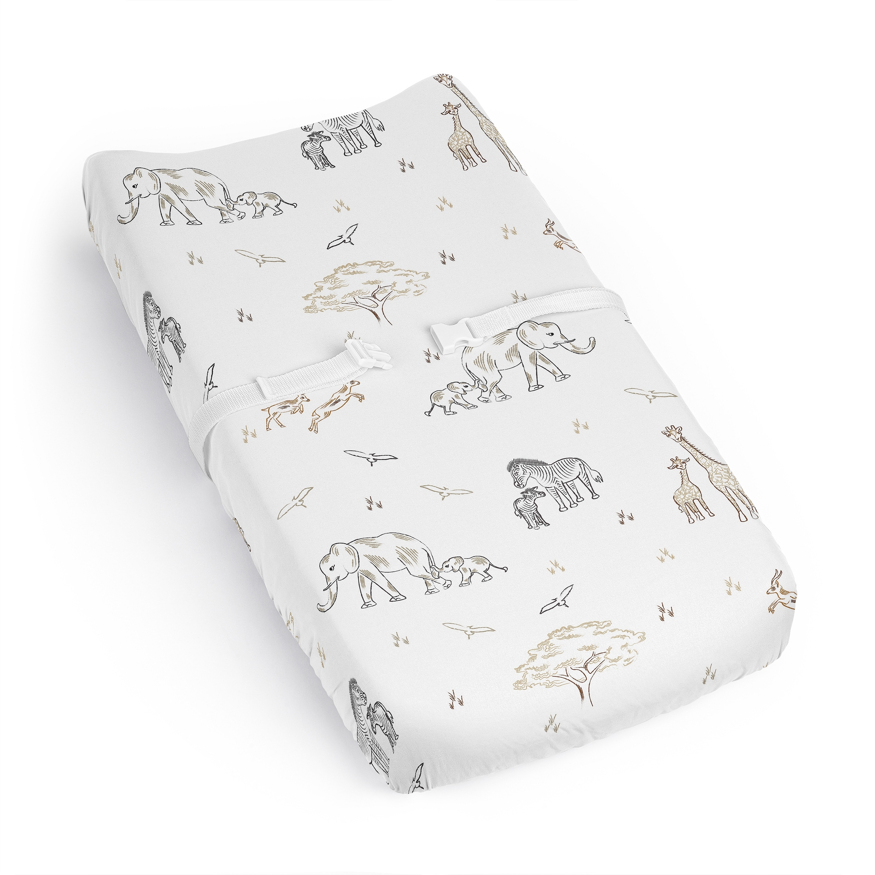 Sweet Jojo Designs Jungle Safari Animals Boy, Girl, Unisex/Gender Neutral Changing Pad Cover Sheet -Zebra Wildlife for Serengeti