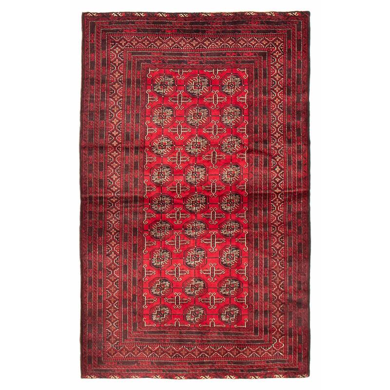 Teimani Red Rug 3'9" x 6'3" - 3'9 x 6'3 - Red - 3'9 x 6'3