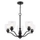 preview thumbnail 8 of 10, Bellwood 5-Light Traditional Chandelier, Glass Shade, Pendant Fixture for Dining Table Kitchen Entryway Bedroom Island