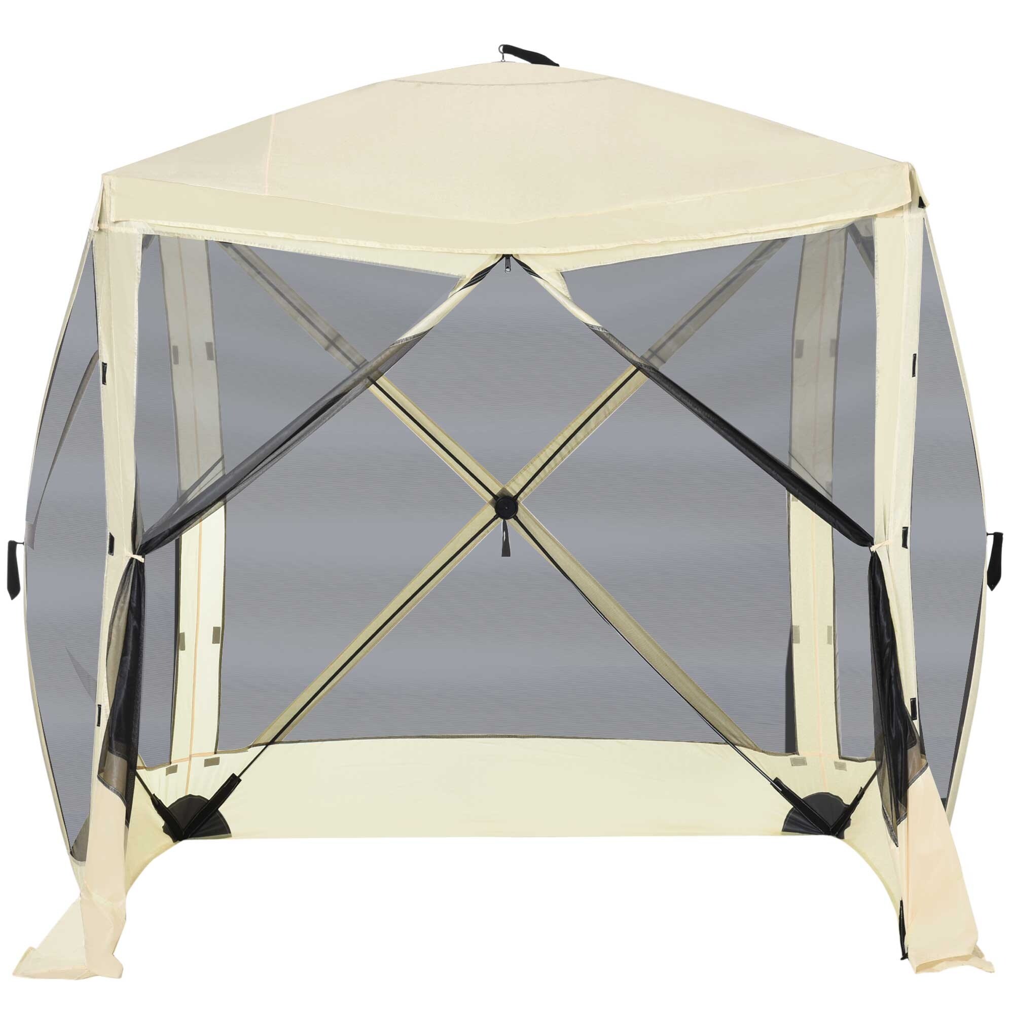 Outsunny 7 x7 Pop Up Camping Canopy Tent with Ventilating Mesh Screen Portable Carry Bag for Outdoor Party On Sale Bed Bath Beyond 33767500