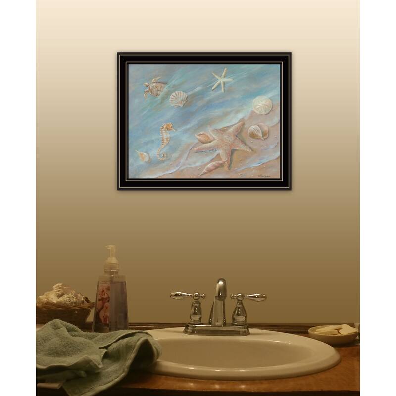 TrendyDecor4U Contemporary "Seashore Star I" Framed Print Wall Art