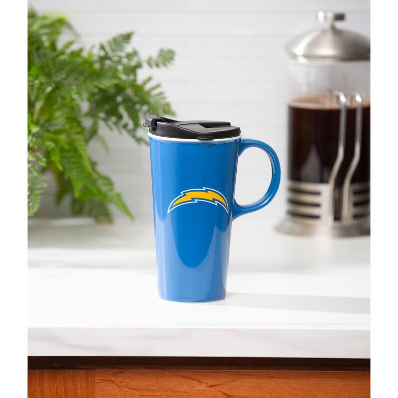 Los Angeles Chargers, 17 oz Ceramic Travel Latte Cup w/ Gift Box