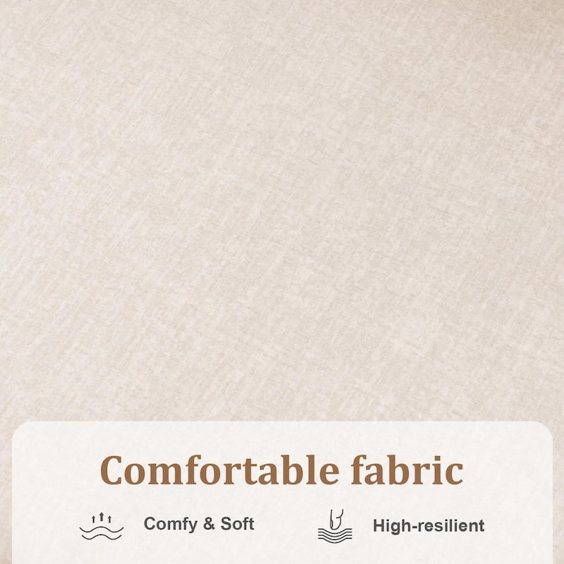 Flannelette Upholstered Dining Chair with Walnut Solid Wood Legs, Armless Chair Set of 2