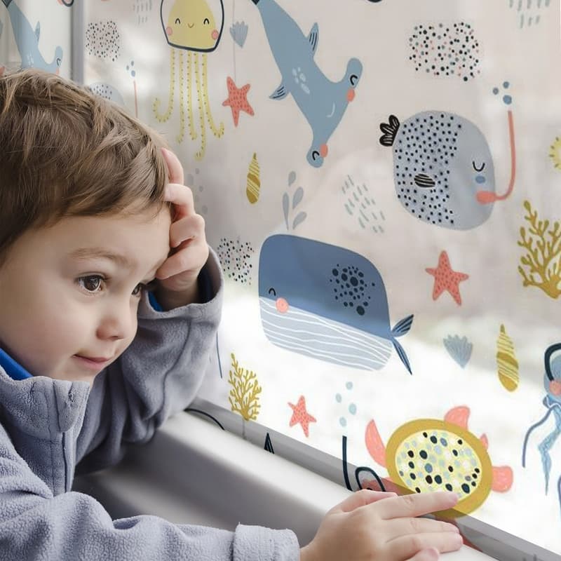 Crearreda Under the Sea Window Film Stickers