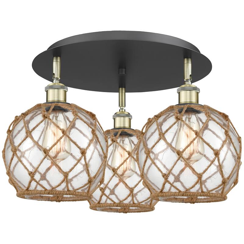 Innovations Lighting Endless Possibilities Ballston - Farmhouse Rope - 3 Light 20" Flush Mount