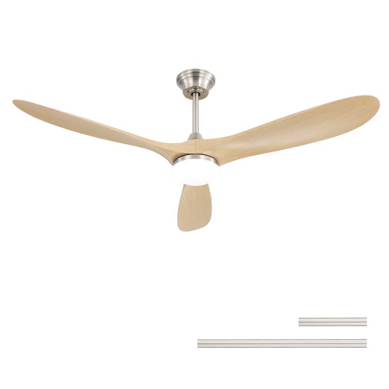60 Inch Smart Ceiling Fan with Light Dimmable LED with Memory, Quiet Reversible DC Motor,Timing (1H/4H/8H)