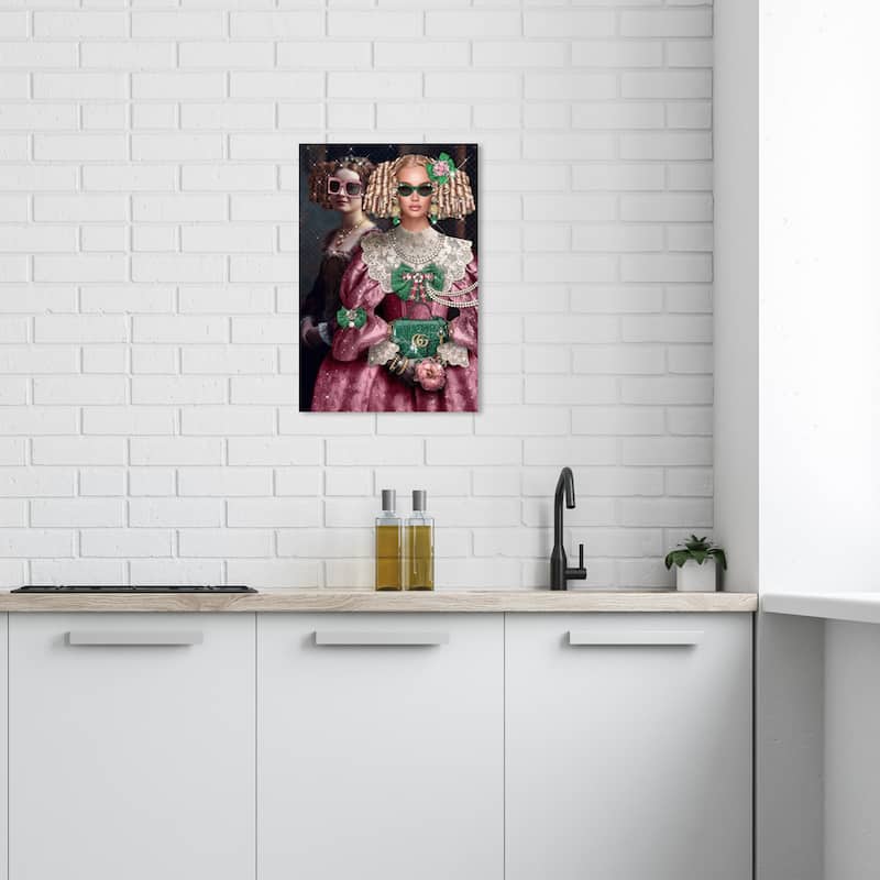 Wynwood Studio Canvas Fashion and Glam Fashion Glamour Pink and Dark Pink Traditional Wall Art Canvas Print - 24 x 16