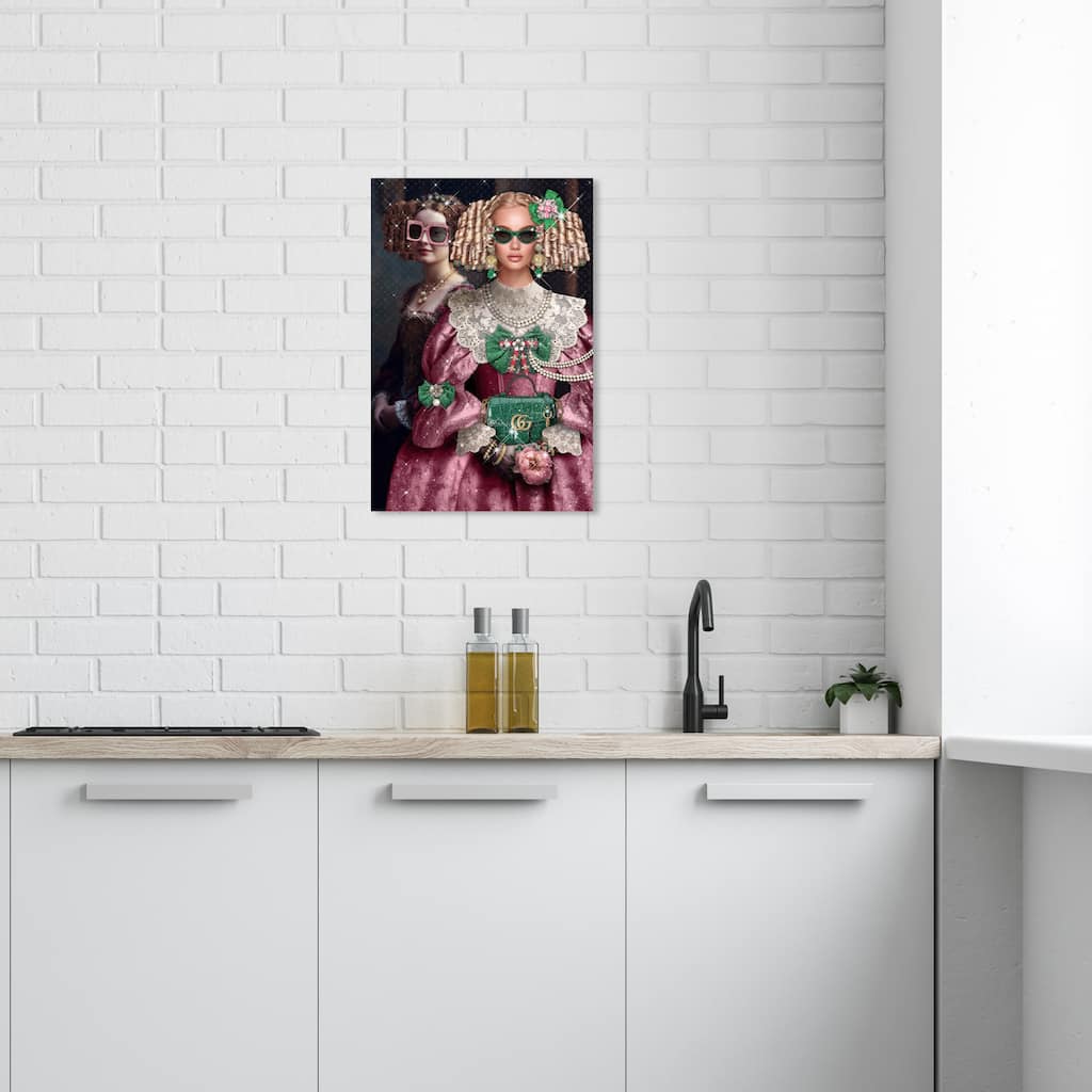 Wynwood Studio Canvas Fashion and Glam Fashion Glamour Pink and Dark Pink Traditional Wall Art Canvas Print