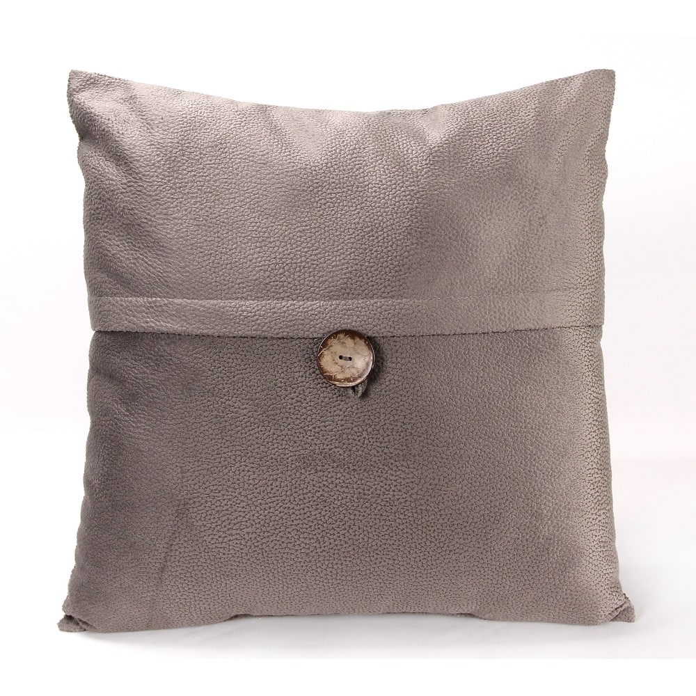 20" x 20" Solid Reversible Indoor Throw Pillow with Front Button