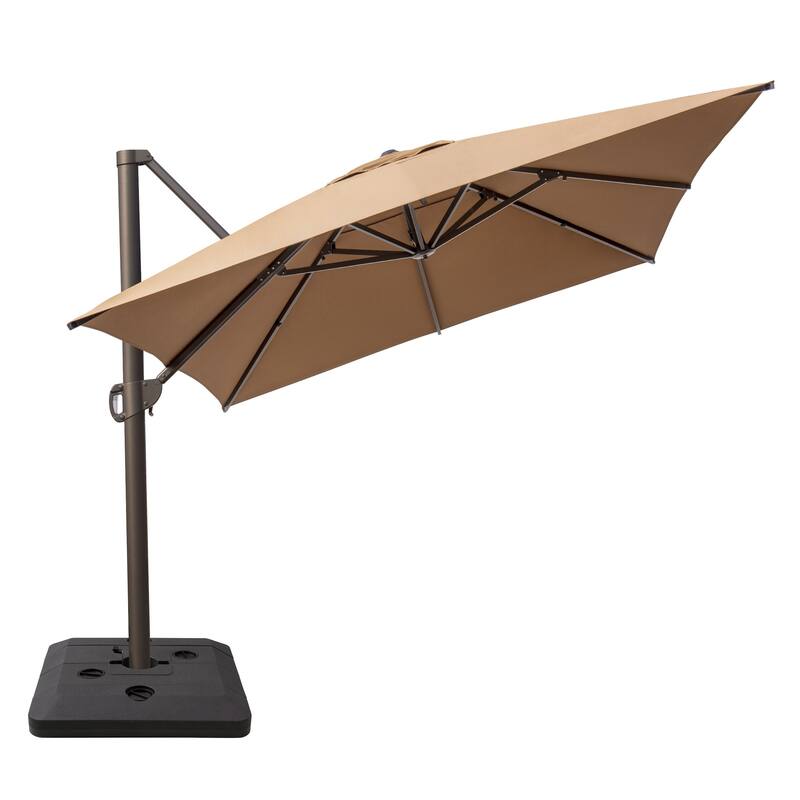 13 ft x 10 ft Outdoor Aluminum Patio Cantilever Offset Umbrella with Base