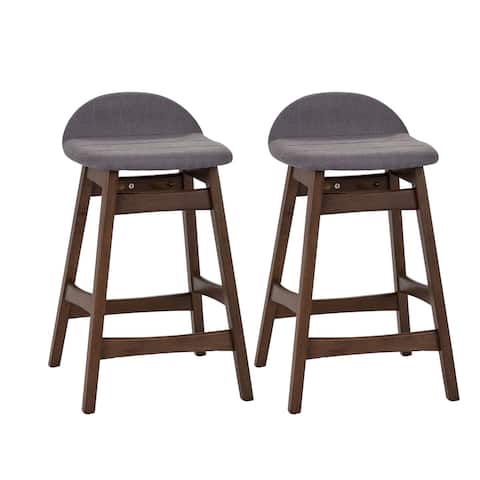 Space Savers Modern Upholstered 24 Inch Counter Height Barstool (Set of 2)
