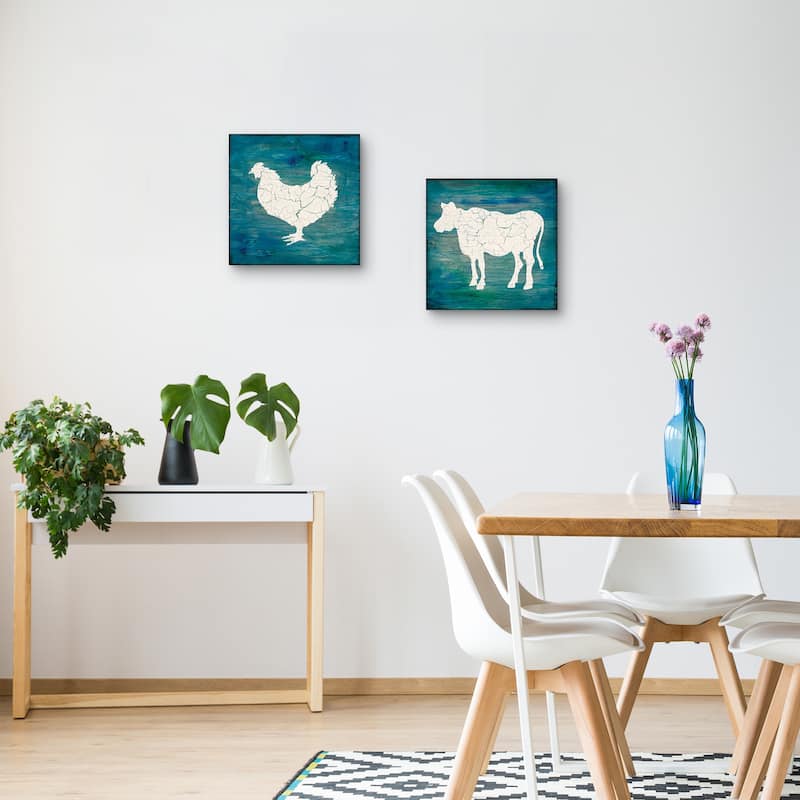 Farm Chicken, Farm Cow by Lightbox Journal Canvas Art Prints