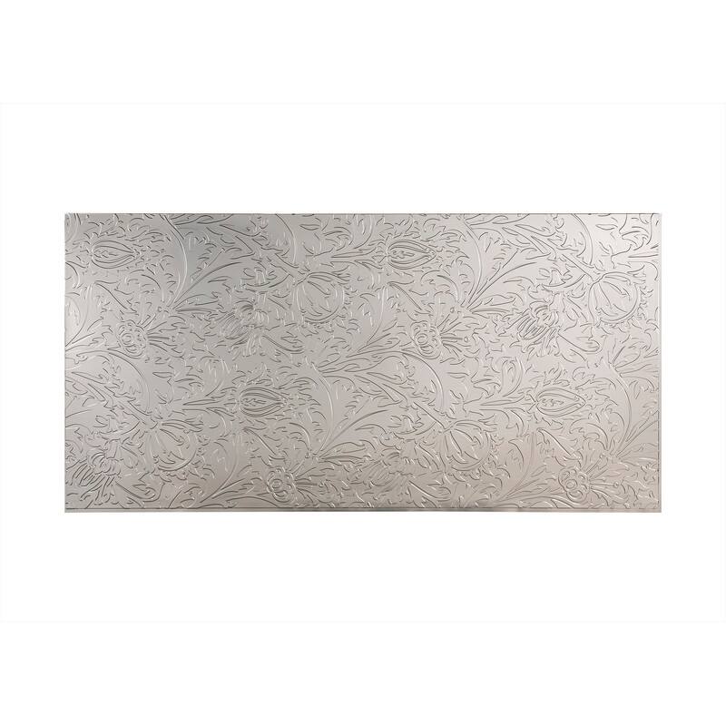 FASÄDE Nettle 4-foot x 8-foot PVC Wall Panel in Brushed Nickel - Silver - 4 x 8