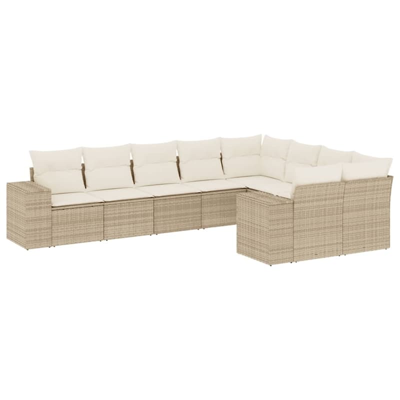 vidaXL Patio Sofa Set with Cushions Outdoor Conversation Furniture Poly Rattan