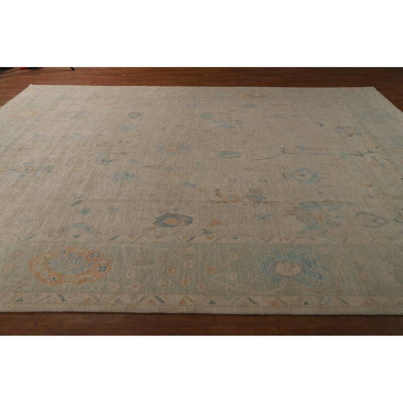 Vegetable Dye Oriental Oushak Turkish Area Rug Handmade Wool Carpet - 9'6"x 12'6"
