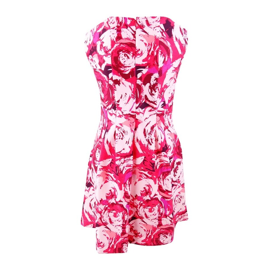 plus size pink fit and flare dress