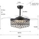 preview thumbnail 21 of 43, Kviflon 48'' Crystal Ceiling Fan with Lights and Remote 6 Speed, 3 Light Change Retractable Blades Chandelier Ceiling Fan