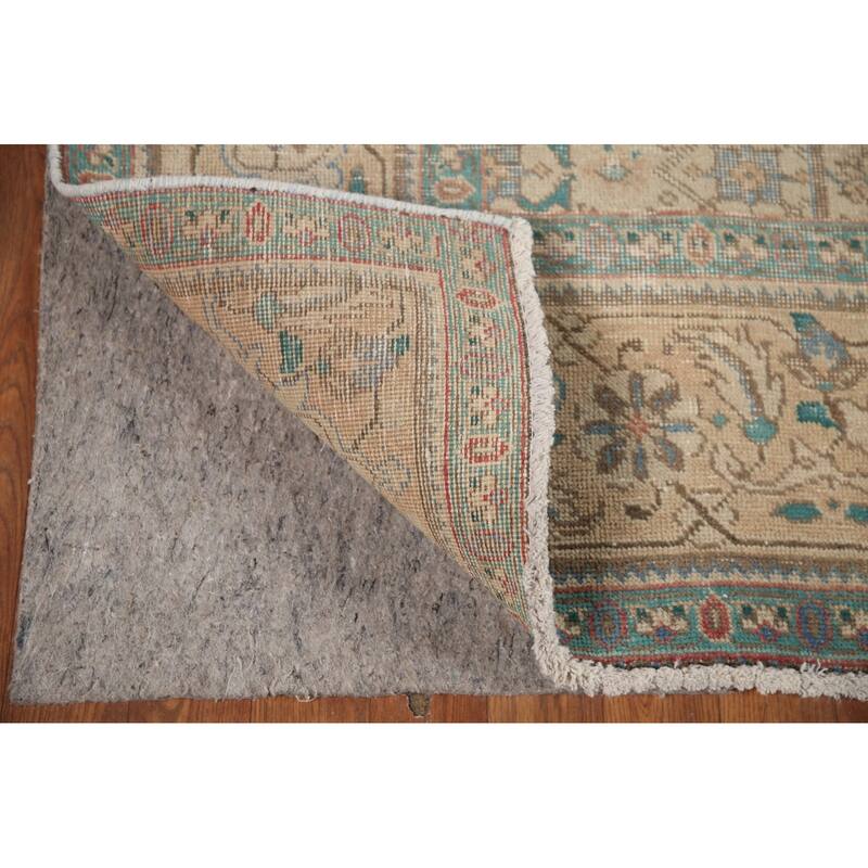 Hand Knotted Oriental 100% Wool Carpet Traditional Medallion Brown Tabriz Area Rug - 10' 11'' X 7' 9''
