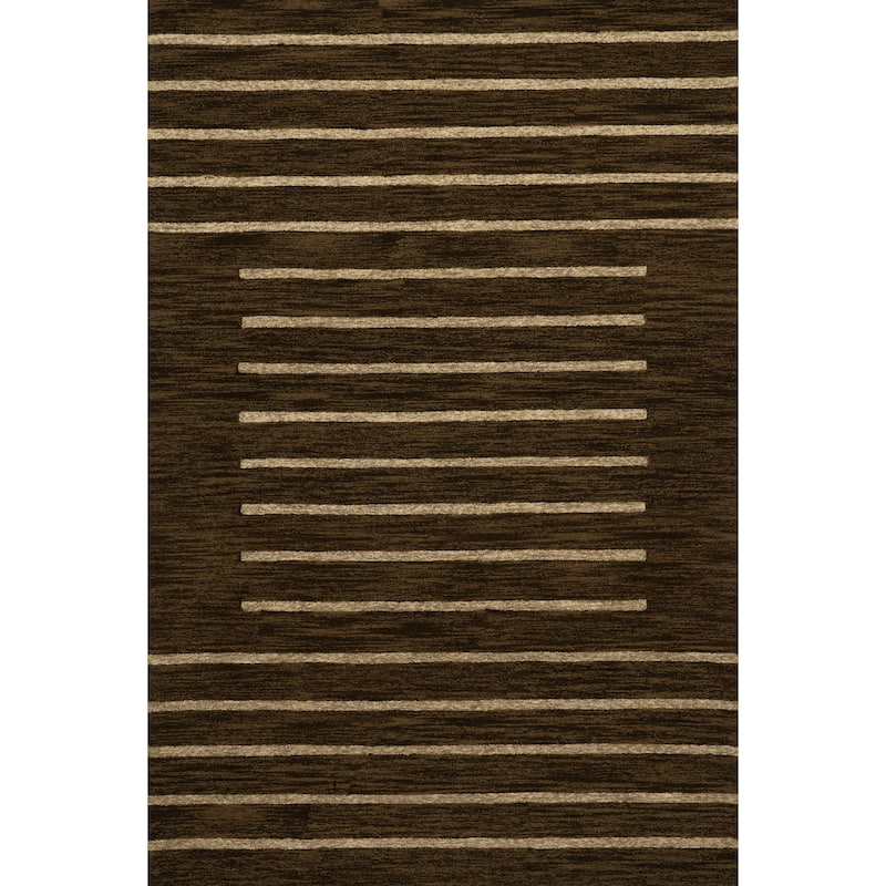 Carmeon Hamilton Solena Bohemian Geometric Wool Rug - 7' 6" x 9' 6" - Brown - Rectangle
