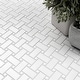 preview thumbnail 13 of 17, Merola Tile Metro Basketweave White w/ Glossy White Dot 11-3/4" x 11-3/4" Porcelain Mosaic Floor and Wall Tile