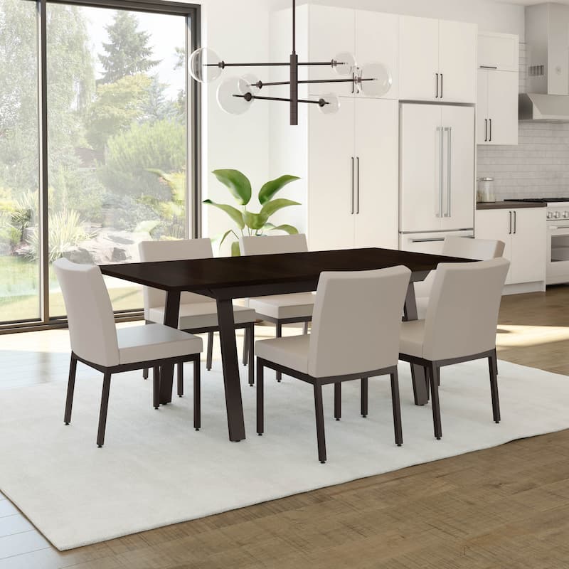Amisco Perry Set of 2 Upholstered Dining Chairs with Metal Legs