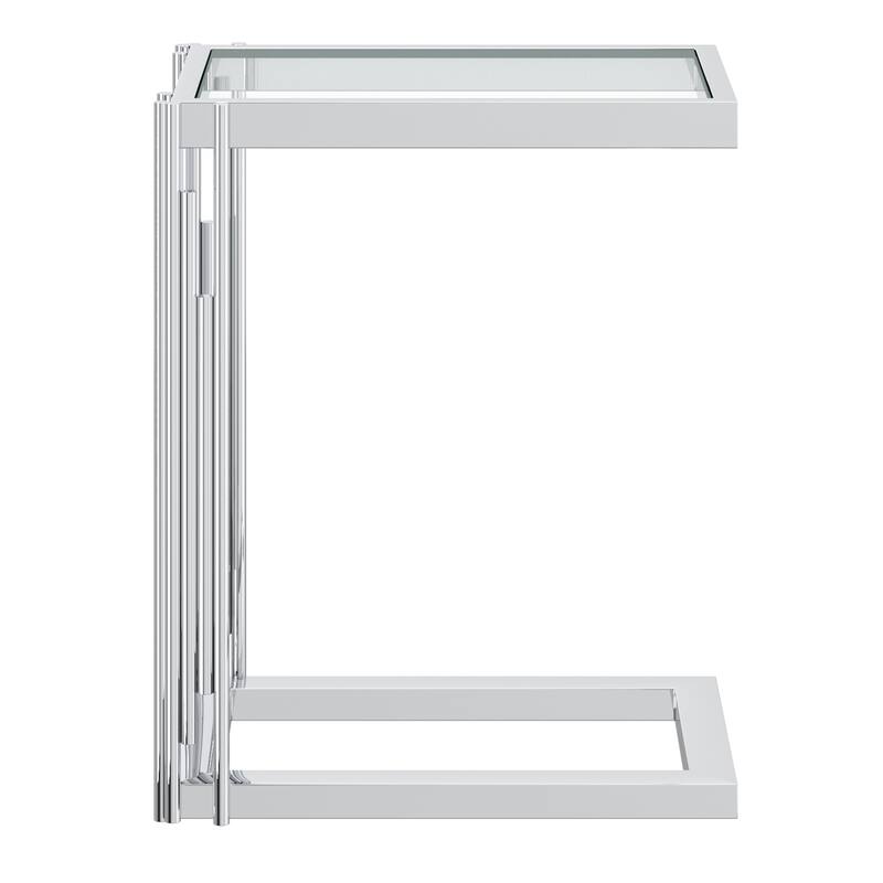 Contemporary Metal and Glass Small Accent Table
