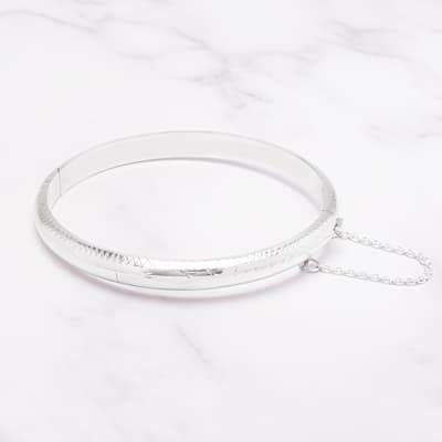 Victoria Townsend .925 Sterling Silver Zig Zag Bangle Bracelet