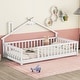 preview thumbnail 13 of 31, Twin Size Pine Wood House-Shaped Bed with Guardrails, No Door