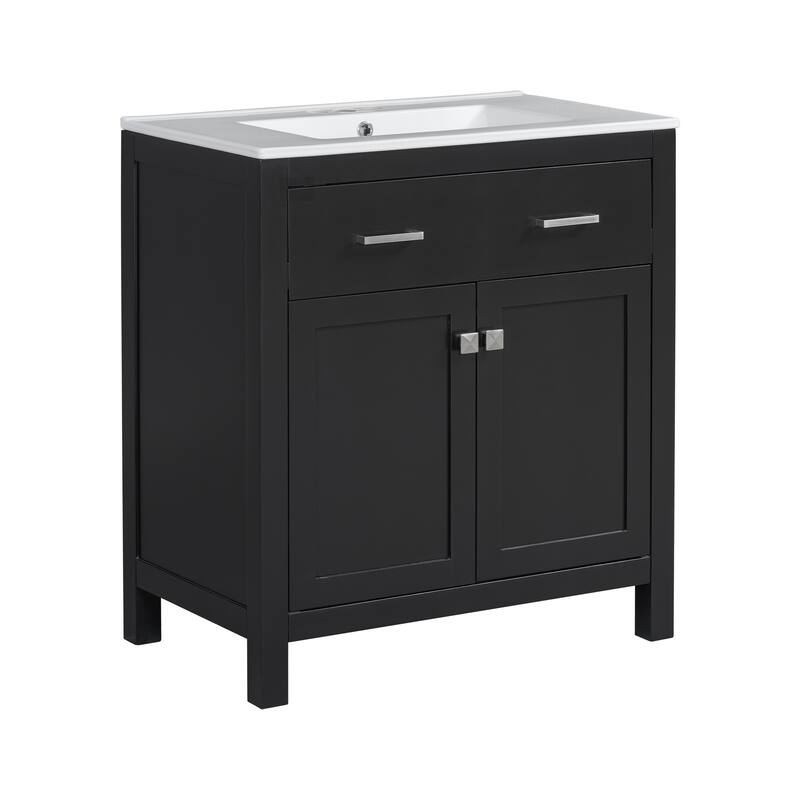 60" Modern Bathroom Vanity Set with Double Vanities (Separate), Double Ceramic Sinks