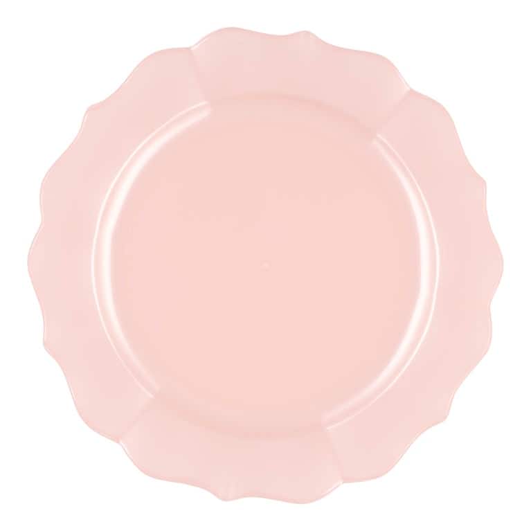 Elegant Pearl Round Lotus Disposable Plastic Plates - Party Supplies