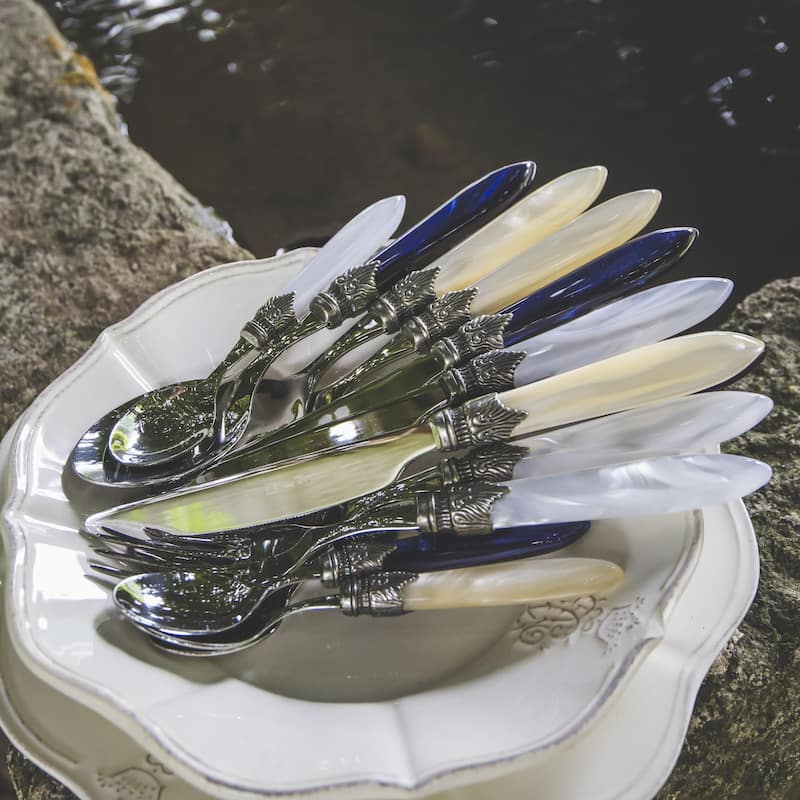 Euro Ceramica Laura 5 Piece Stainless Steel Flatware Set - Made in Italy