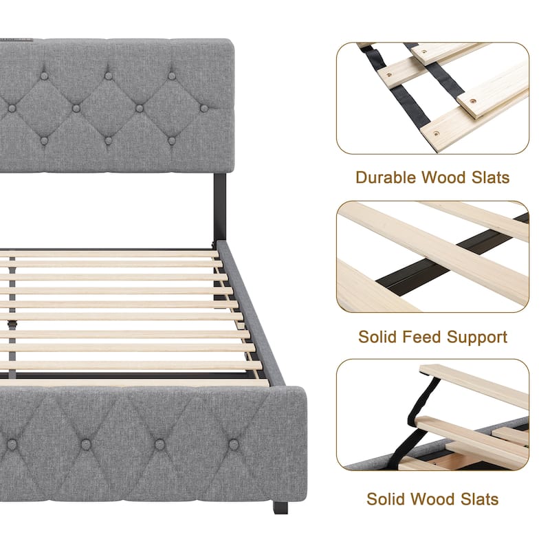 Bed Frame with USB Ports