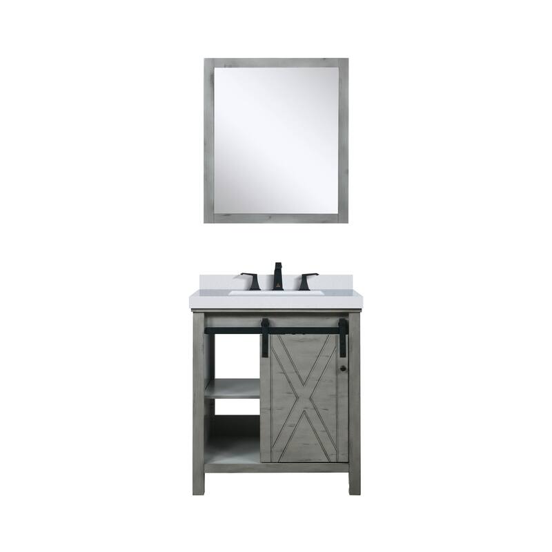 Marsyas Bath Vanity, Cultured Marble Countertop, Faucet Set and Mirrors