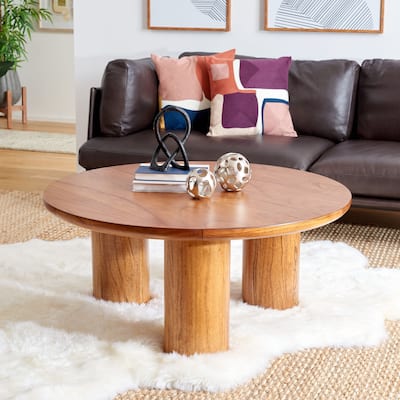 SAFAVIEH Mork 3 Leg Round Coffee Table - 40" W x 40" D x 18" H