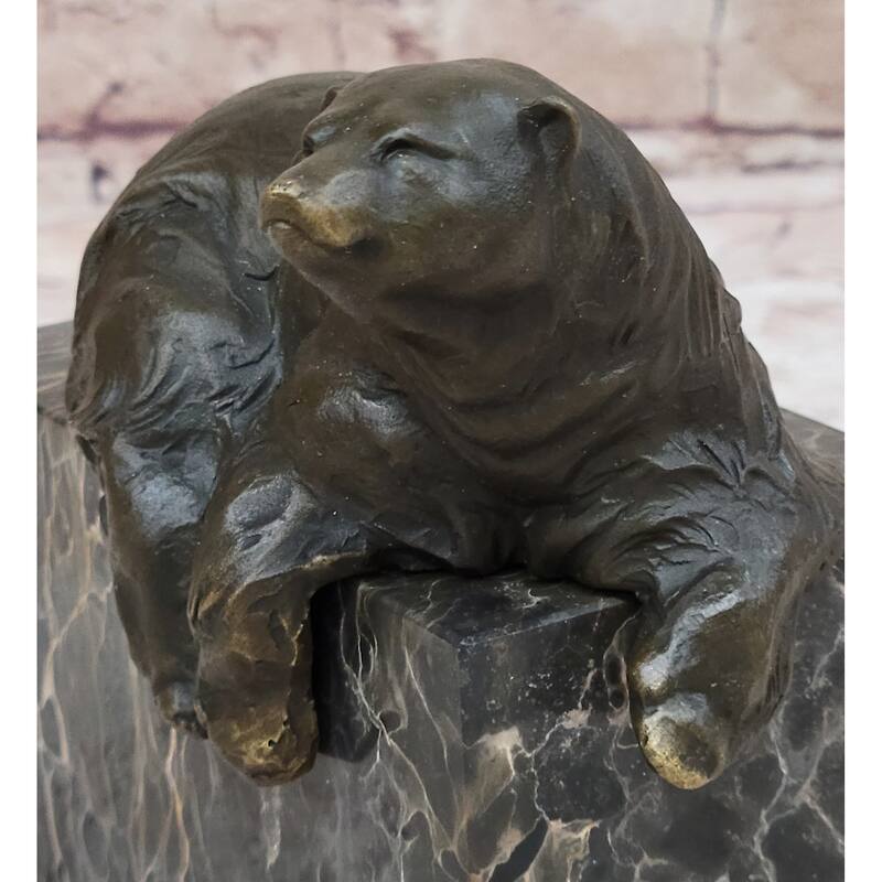 Art Deco Hot Cast Polar Bear Bookend Bookends Bronze Sculpture Statue Figurine