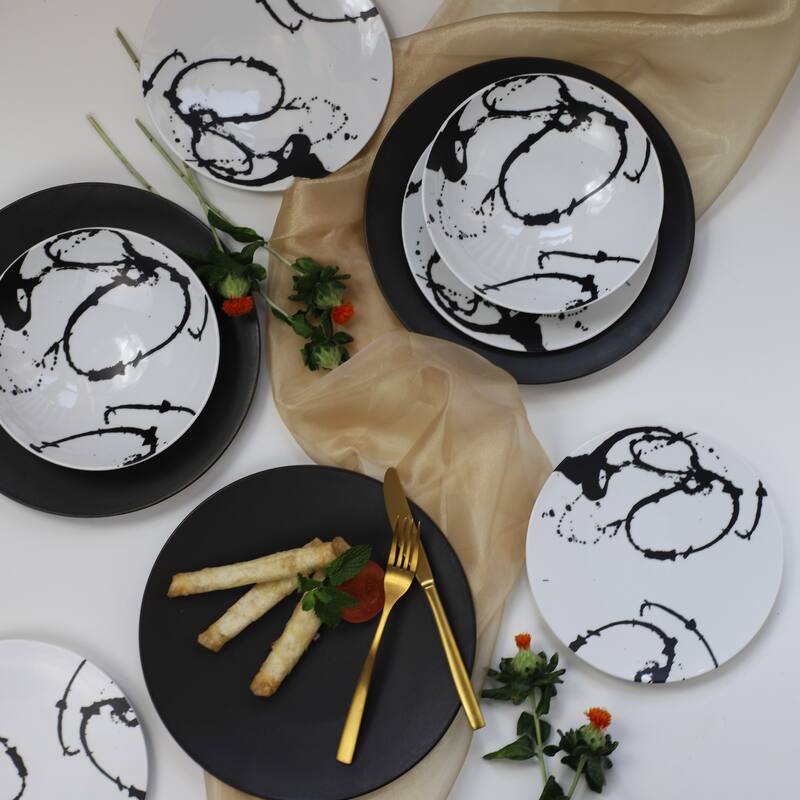 Euro Ceramica Nile Mix & Match 12 Piece Porcelain Dinnerware Set - Mix & Match