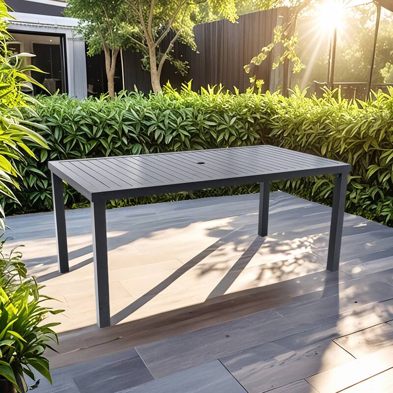 Modern 35.5"x67" Rectangular Outdoor Patio Dining Table